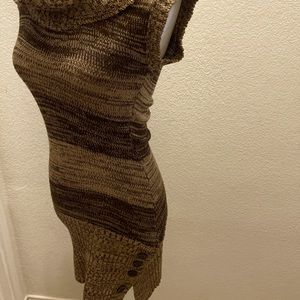 Vintage knit dress cowl neck short sleeve size M